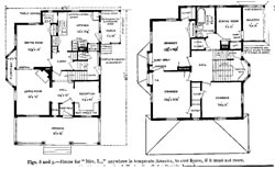 Figs. 8 and 9.&mdash;House for 'Mrs. L.,' anywhere in
temperate America, to cost $5000, if it must not more
(*remainder cut off).