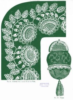 No. 61. BORDER FOR A LACE SCARF OR VEIL,
No. 62. PURSE.
 