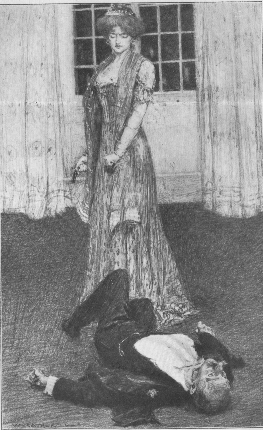 Illustration: CAPTAIN STEWART LAY HUDDLED AND WRITHING
UPON THE FLOOR