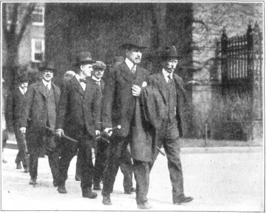 LOOK AND DETERMINATION ON FIRST DAY'S MARCH, DURING WHICH
THE MEN CARRIED IRON BARS WEIGHING NINE POUNDS EACH
