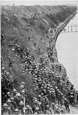The St. Quentin Canal which was crossed by the 46th in life-belts.
