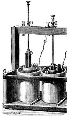  Fig. 1.&mdash;COURTOT'S ARRANGEMENT OF THE BICHROMATE PILE.
