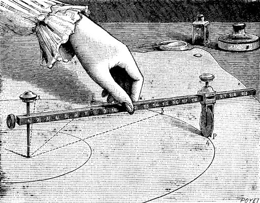  FIG. 1.&mdash;MODE OF USING THE CIRCLE DIVIDER. 