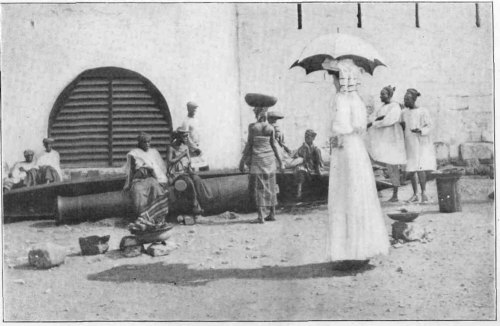 A White Building, that Blazed Like the Base of a
Whitewashed Stove at White Heat.