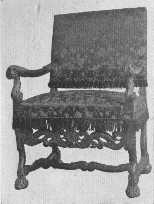 A chair from Fontainebleau, typical of the early Louis
XIV epoch before the development of its full grandeur