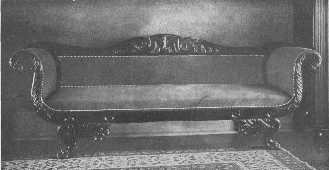 The American Empire sofa, when not too elaborate, is a
 very beautiful article of furniture.
