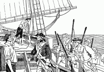 "TWO BOAT-LOADS OF REDCOATS BOARDED US AND TOOK US PRISONERS" "TWO BOAT-LOADS OF REDCOATS BOARDED US AND TOOK US PRISONERS"