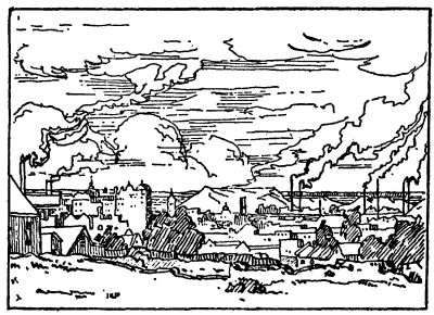 Bo-op die grond rys al 'n stad / wat op die
heuwels skitter-blink.