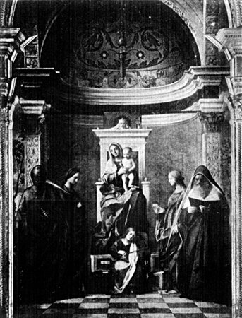 MADONNA AND CHILD WITH SAINTS FROM THE PAINTING BY
GIOVANNI BELLINI
In the Church of S. Zaccaria