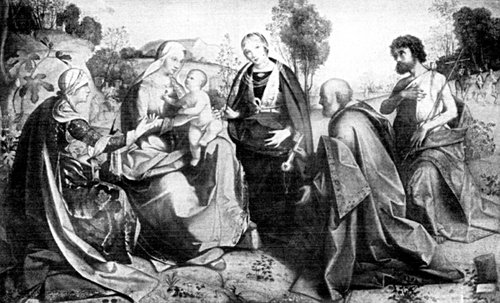 MADONNA AND SAINTS FROM THE PAINTING BY BOCCACCINO
In the Accademia