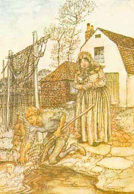 The fisherman and his wife had no children, and they were
just longing for a baby.