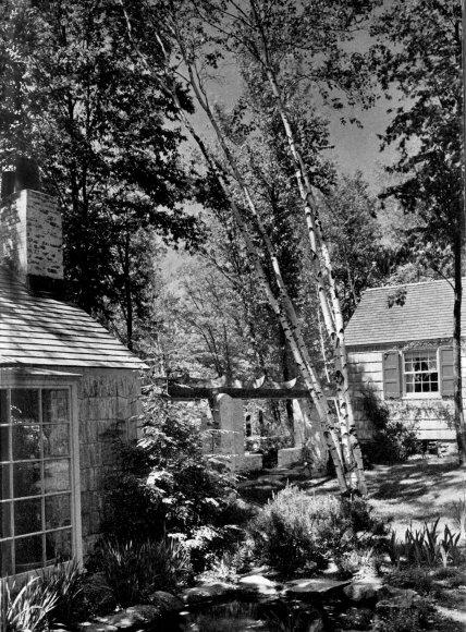 SKILLFUL PLANTING OF TREES, SHRUBS, AND FLOWERS MAKE
THE SETTING

Photo by Samuel H. Gottscho. Robertson Ward, architect