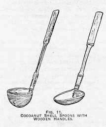 FIG. 11. COCOANUT SHELL SPOONS WITH
WOODEN HANDLES.