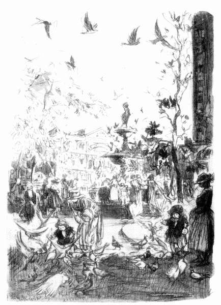 Citizens go at midday to the square where they buy popcorn for the squirrels
and pigeons&mdash;Memphis