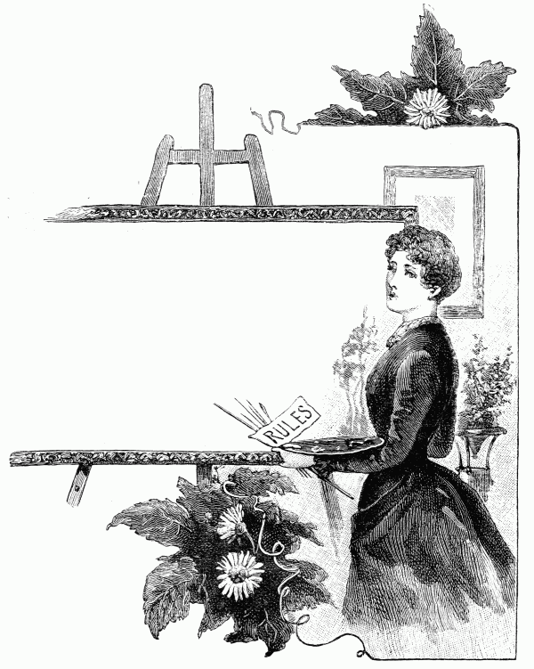 RULES

I. No charge is made for answering questions.

II. All correspondents to give initials or pseudonym.

III. The Editor reserves the right of declining to reply to any
of the questions.

IV. No direct answers can be sent by the Editor through the
post.

V. No more than two questions may be asked in one
letter, which must be addressed to the Editor of
The Girl's Own Paper, 56, Paternoster-row,
London, E.C.

VI. No addresses of firms, tradesmen, or any other matter
of the nature of an advertisement
will be inserted.