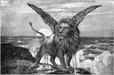 THE FIRST BEAST

"The first was like a lion, and had
eagle's wings." Dan. 7:4.