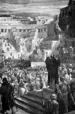 ARTAXERXES SENDING
THE JEWS TO REBUILD
JERUSALEM, b.c. 457

"From the going forth of the commandment to restore
and to build Jerusalem unto the Messiah the
Prince shall be seven weeks, and threescore and
two weeks." Dan. 9:25.
