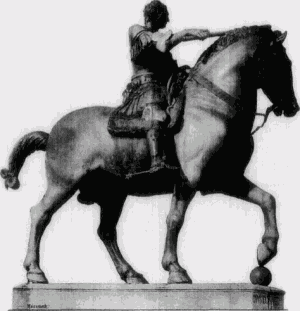 &lowast; Reiterstatue des Gattamelata von Donatello in Padua.
