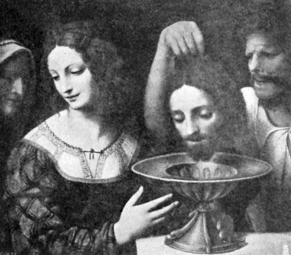 FIG. 44.&mdash;LUINI. DAUGHTER OF HERODIAS WITH HEAD OF JOHN
THE BAPTIST. UFFIZI.