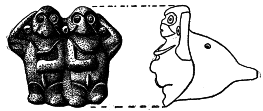 Fig. 15.
POTTERY WHISTLE, APE. FROM ULOA VALLEY, HONDURAS.