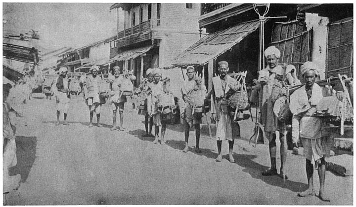 Pilgrims carrying Ganges water