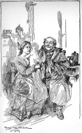 "A dot and"&mdash;here he glanced at the baby&mdash;"a
dot and carry&mdash;I won't say it,
for fear I should spoil it; but I was very near a joke."