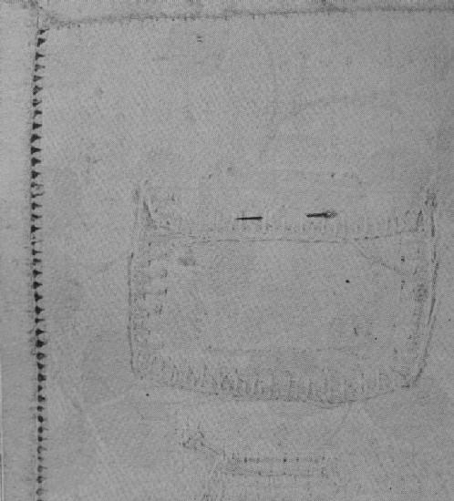 WRONG SIDE OF PATCH IN TABLE CLOTH&mdash;RAW EDGE OVERCAST