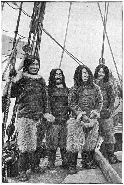 Joviale Eskimo&rsquo;s uit Noord-Groenland.