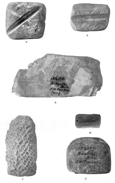 PL. CLXIX&mdash;
ARROWSHAFT SMOOTHERS, SELENITE, AND SYMBOLIC CORN FROM SIKYATKI