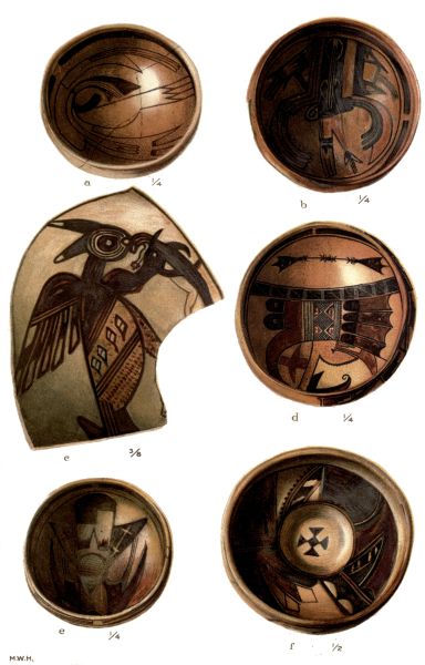PL. CXLVI&mdash;
BOWLS AND POTSHERD WITH FIGURES OF BIRDS FROM SIKYATKI