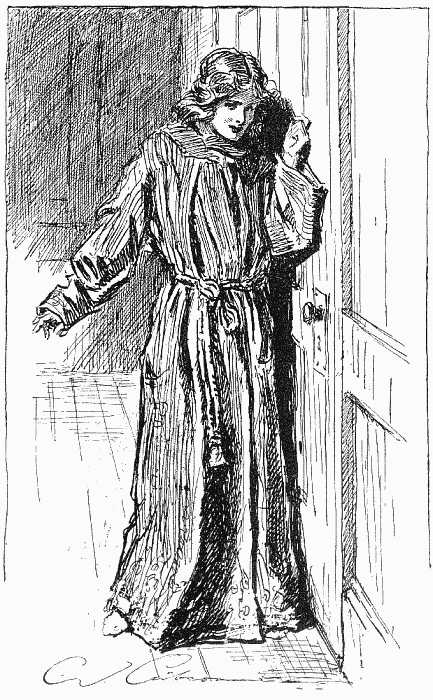 "She trotted away to Marche's door and tapped
softly." [Page 140]