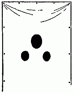 Fig. 220&mdash;Holes in curtain for face and arms.