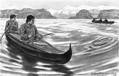 BOTH OTTER AND ARROW HAD DISAPPEARED, BUT THE ALEUT SAT
WAITING GRIMLY