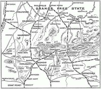 Map illustrating the Operations on the South of the
Orange River