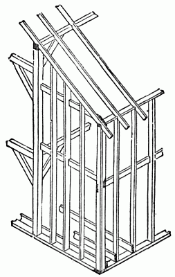 Fig. 122.&mdash;Manner of Framing Large Barns.