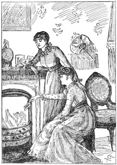 "She bent forward, and dropped
it into the grate."&mdash;page 200.