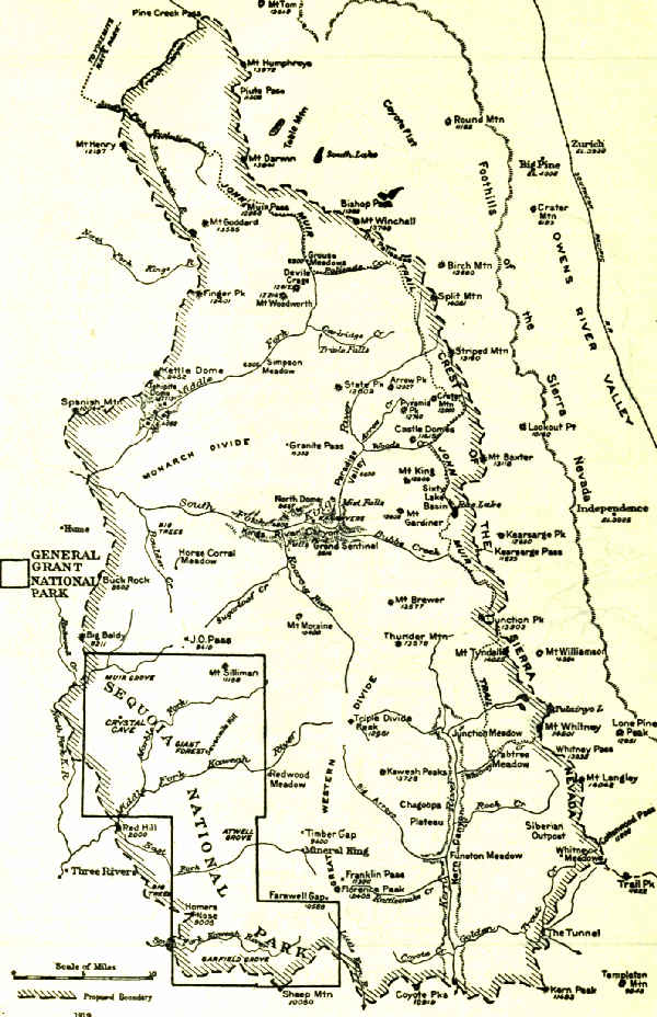 PROPOSED ROOSEVELT NATIONAL PARK AND THE SEQUOIA AND
GENERAL GRANT NATIONAL PARKS, CALIFORNIA