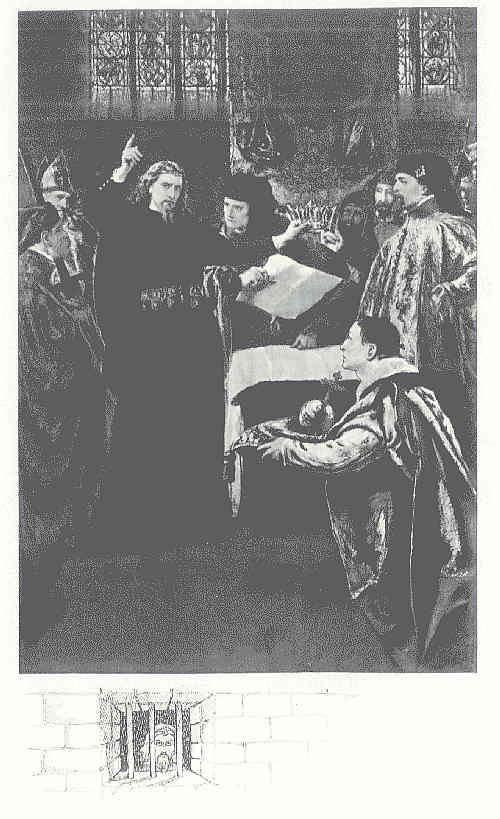 Richard II resigns the crown of England
to Henry, Duke of Lancaster,
son of John of Gaunt,
at London.