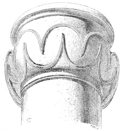 Fig. 74.&mdash;Assyrian capital, in perspective; compiled from
Place.