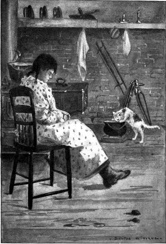 "MA'AM PUSS EXTRACTED HER OWN SUPPER IN ADVANCE OF THE
FAMILY'S"