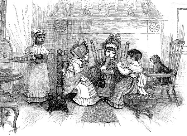 THE LITTLE GOSSIPS.&mdash;Drawn by H. P. Wolcott.