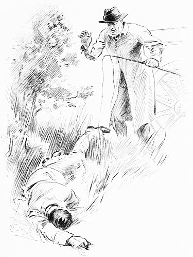 “A carter found him lying in a ditch at the roadside,
stabbed in the throat, while his motor-cycle was missing!”