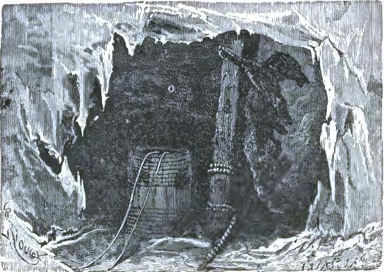 At the foot of the post he placed a cask
