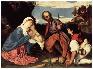 PLATE XV.&mdash;TITIAN

THE HOLY FAMILY

National Gallery, London