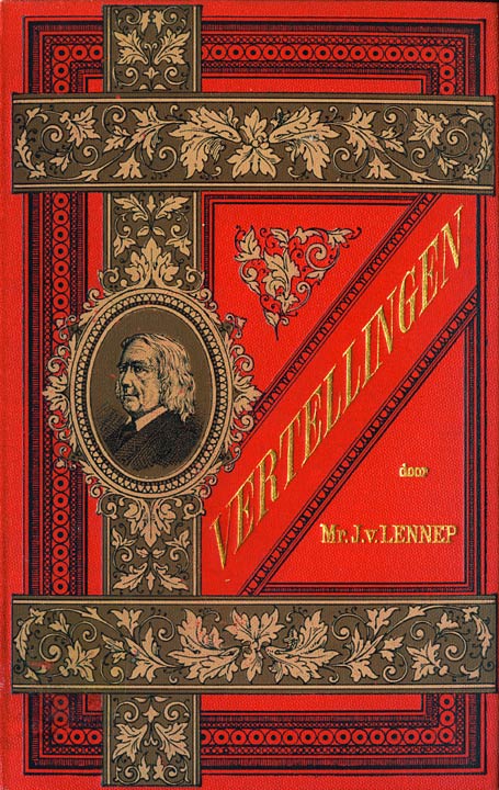 Oorspronkelijke voorkant, met tekst: &bdquo;Vertellingen door Mr. J. v. Lennep&rdquo;.