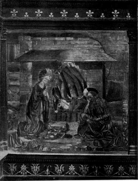 Plate 8.&mdash;Figure intarsia from the Sacristy of the
Cathedral, Florence.