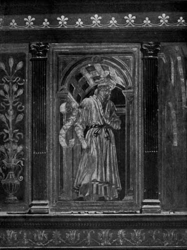 Plate 5.&mdash;Figure intarsia from the Sacristy of the
Cathedral, Florence.