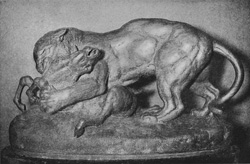 Panther seizing a Deer

From a bronze by Barye