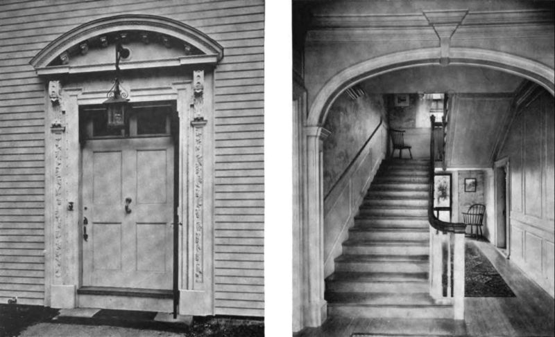 Plate XLIII.&mdash;Doorway, Dummer Mansion; Hallway, Dummer Mansion.