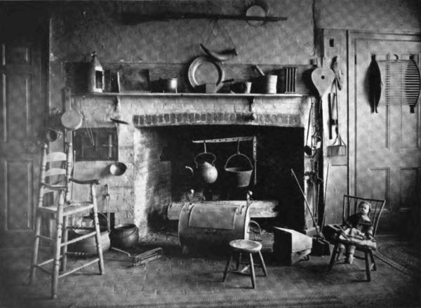 Plate LXXXII.&mdash;Kitchen Fireplace, Royall House.
